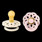 Bibs Boheme 2'li Kauçuk Emzik I Ivory & Blossom I 0-6 Ay