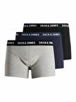 Jack & Jones 12160750 3 lü Erkek  Siyah Boxer