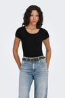 Only Onllive Pamuklu Regular Fit Bisiklet Yaka T Shirt Bayan T SHİRT 15205059 SİYAH