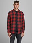 Jack&Jones Ekoseli Erkek Gömlek 12181602 KIRMIZI-M