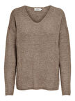 ONLCAMILLA V-NECK L/S PULLOVER KNT NOOS Kadın Kahverengi Kazak - 15204588