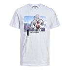 Jack & Jones 12206628_Jconate Ss Tee Crew Neck O Yaka Regular Fit Baskılı Beyaz Erkek T-Shirt
