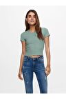 Only Kadın Kısa Kollu Fırfırlı Crop T-Shirt - 15201206 ONLEMMA