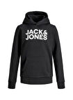 Jack & Jones Baskılı Erkek Çocuk  Siyah Sweatshırt JJECORP LOGO SWEAT HOOD NOOS JNR