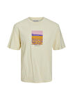 Jack & Jones Bisiklet Yaka Baskılı Sarı Erkek T-Shirt 12230734_JORVALLEY SS TEE CREW NECK