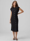 Vero Moda Siyah Kadın Elbise VMMYMILO SL CALF SHIRT DRESS WVN GA