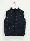 Name İt Desenli Lacivert Kız Çocuk Yelek NMFMYLANE VEST FOIL SUN