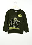 Name İt Erkek Çocuk Haki Sweatshırt NMMJOVAN JURASSIC SWEAT UNB VDE