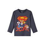 Name It Bisiklet Yaka Baskılı Antrasit Erkek Çocuk Sweatshirt 13221181