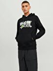 12240214 Jack & Jones Jcodust Sweat Hood Sn Erkek Sweat Black