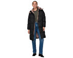 Only Onlvilma Down Long Coat Cc Otw Kadın Günlük Mont 15294681-TAUPE-GRAY Siyah