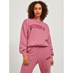 JJXX Sıfır Yaka Rahat Kesim Pembe Kadın Sweatshirt 12244363