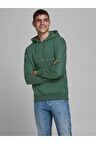 12241687 Jack & Jones Jorvesterbro Sweat Hood Noos Erkek Sweat Holly Green