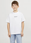 Jack & Jones Baskılı Beyaz Erkek Çocuk T-Shirt 12242827