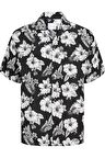 JACK&JONES JJGURU MONOCHROME AOP RESORT SHIRT SS12249210 SİYAH