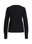 JJXX Bisiklet Yaka Rahat Düz Siyah Kazak Kadın JXTILDE CREW NECK KNIT