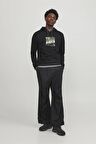 JACK&JONES JCOLOGAN SWEAT HOOD AW23 SİYAH