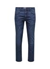 Only & Sons Normal Bel Dar Koyu Mavi Erkek Denim Pantolon ONSLOOM SLIM ONE DBD 6455 PIM DNM V