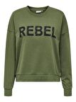 Only Kadın Bisiklet Yaka Taşlı Sweatshirt - 15310260