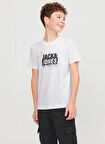Jack & Jones Baskılı Beyaz Erkek Çocuk  T-Shirt JCOMAP LOGO TEE SS CREW NECK JNR
