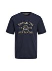 Jack & Jones Baskılı Lacivert Erkek Çocuk  T-Shirt JPRBLUDAVE SS TEE SG JNR