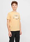 Jack & Jones Baskılı Somon Erkek Genç  T-Shirt JJELOGO TEE SS NECK 2 COL 23/24 NOO