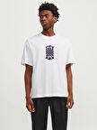Jack & Jones Erkek Sırt Baskılı Oversize T-shirt - 12256930