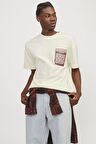 JACK&JONES JORMYKONOS GEO FRONT TEE SS C.N LN12256328 KREM