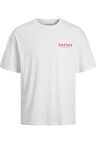 JACK&JONES JORTOKYO MARKET TEE SS CREW NECK TG LN 12256932 BEYAZ-KIRMIZI