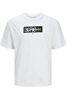JACK&JONES JCOSUMMER PRINT TEE SS CREW NECK LN 12256237 BEYAZ