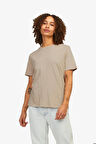 JJXX Jxisla Kadın Kahverengi T-Shirt 12255352-FeatherGray