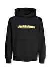 Jack & Jones Kapüşon Yaka Siyah Erkek Sweatshırt 12261431_JCOTAMI SWEAT HOOD