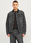 Jack & Jones Siyah Erkek Mont 12259201_JJIJEAN JJJACKET W SHERPA