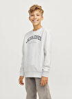 Jack & Jones Baskılı Erkek Çocuk Beyaz Sweatshırt 12258967
