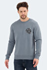 Jack & Jones 12256818 Erkek  Mavi Sweatshirt