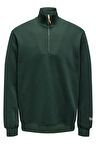 ONSRILEY REG 1/4 ZIP HIGH NECK SWT ZÜMRÜT YEŞİLİ22030160