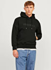 Jack & Jones Kapüşon Yaka Siyah Erkek Sweatshırt 12262811_JORFREDERIKSBERG SWEAT HOO