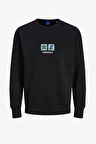 Jack & Jones Jorportland Erkek Siyah Sweatshirt 12262958-Black