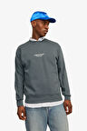 Jack & Jones Jorvesterbro Sweat Crew Neck Noos Erkek Gri Sweatshirt 12241694-IronGate
