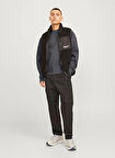 Jack & Jones Bisiklet Yaka Loose Fit Koyu Gri Erkek Kazak 12261852_JORVESTERBRO KNIT CREW NEC