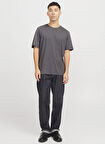 Jack & Jones Bisiklet Yaka Gri Erkek T-Shirt 12156101_JJEORGANIC BASIC TEE SS O-