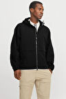 Jack & Jones Erkek Jcounıon Kapüşonlu Fermuarlı Ceket 12274049 Siyah