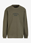 Jack & Jones Bisiklet Yaka Haki Erkek Sweatshırt EXC 12275176_JPRBLAHAF SWEAT CREW
