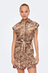 ONLLOU LIFE EMB S/S SHIRT DRESS PTM KİREMİT