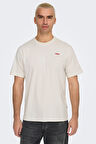 Only & Sons Erkek Onsdawson Regular Fit Kısa Kollu %100 Pamuk T-Shirt 22033190 Ekru