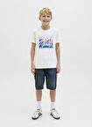 Jack & Jones Baskılı Beyaz Erkek Çocuk T-Shirt 12269809