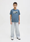 Jack & Jones Baskılı Mavi Erkek Çocuk  T-Shirt 12259476