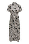Only Kadın Onlpaula Desenli Toka Kemerli Maxi Elbise 15341613 Siyah
