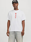Jack & Jones Bisiklet Yaka Beyaz Erkek T-Shirt 12275402_JORSNAKE TEE SS CREW NECK