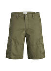 Jack & Jones Yeşil Erkek Kargo Şort 12274389_JPSTCOLE MATEO CARGO SHORT